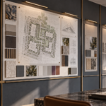 Real estate implementation planning wall with a defined current scope and prepared expansion sections
